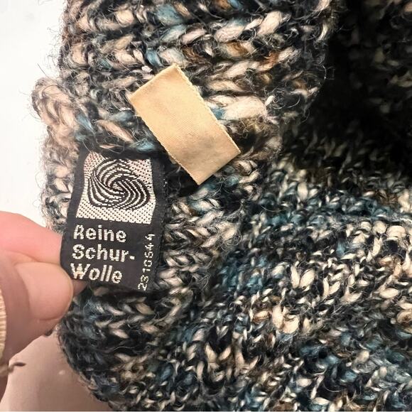 100% Wool | Women’s Large | Button Up  Multicolor Warm Cardigan |  Falke - Picture 7 of 9